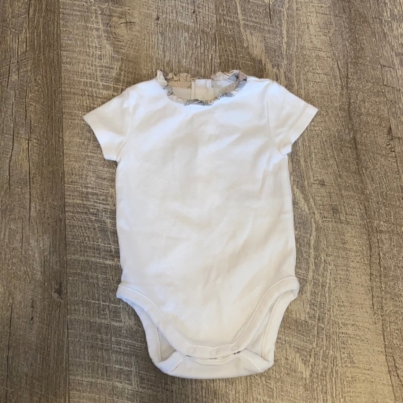 Burberry Onesie with Ruffled Collar